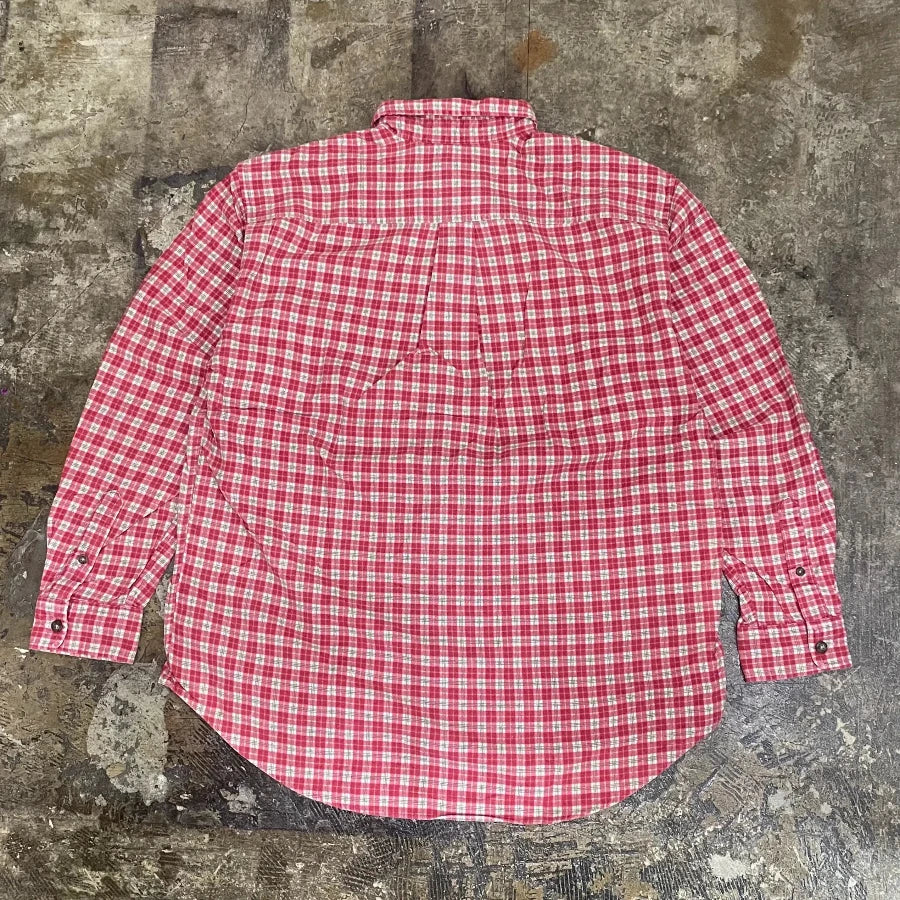 J.CREW LONG SLEEVE CHECK SHIRT RED PINK