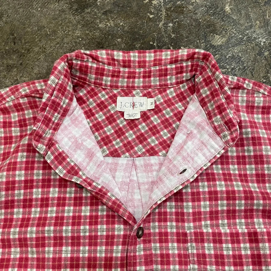J.CREW LONG SLEEVE CHECK SHIRT RED PINK