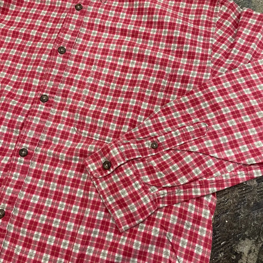 J.CREW LONG SLEEVE CHECK SHIRT RED PINK