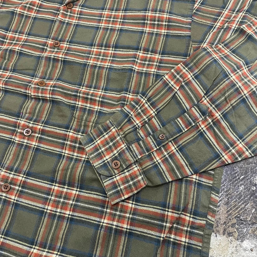 J.CREW LONG SLEEVE CHECK SHIRT OLIVE
