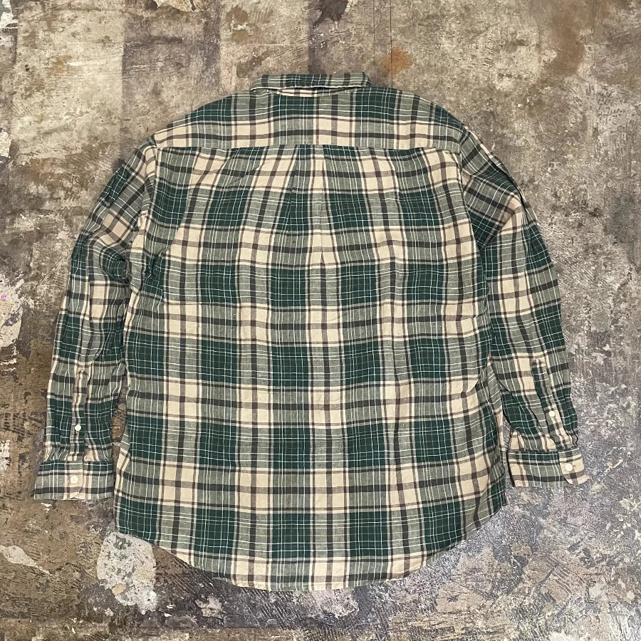 J.CREW LONG SLEEVE CHECK SHIRT GREEN