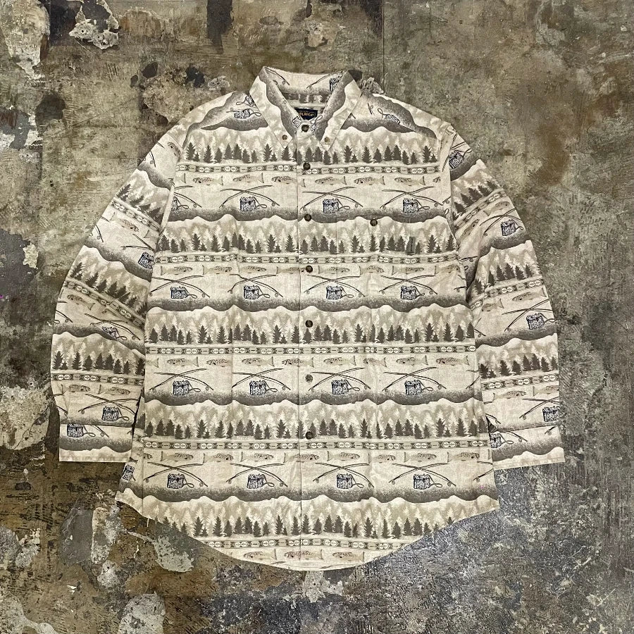 WOOLRICH FISH LONG SLEEVE SHIRT IVORY