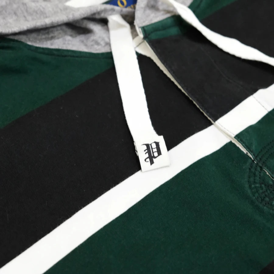 POLO RALPH LAUREN RLFC RUGBY HOODY GREEN STRIPE