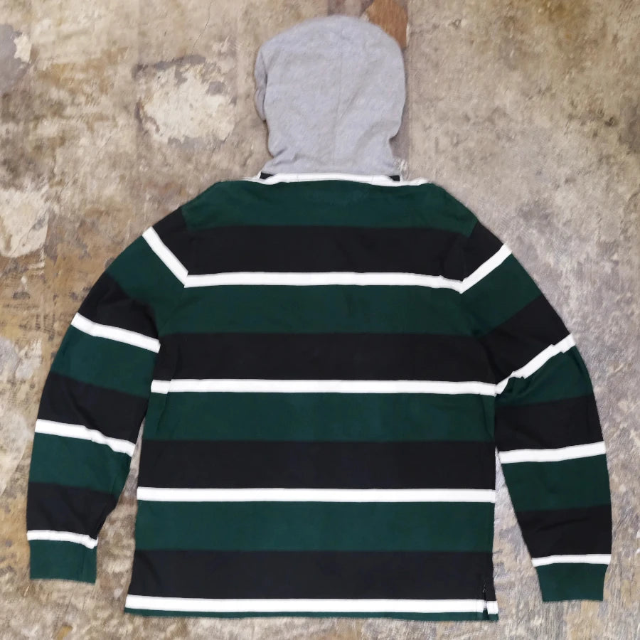 POLO RALPH LAUREN RLFC RUGBY HOODY GREEN STRIPE