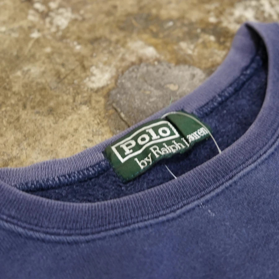 POLO RALPH LAUREN SCRIPT LOGO SWEAT SHIRT NAVY