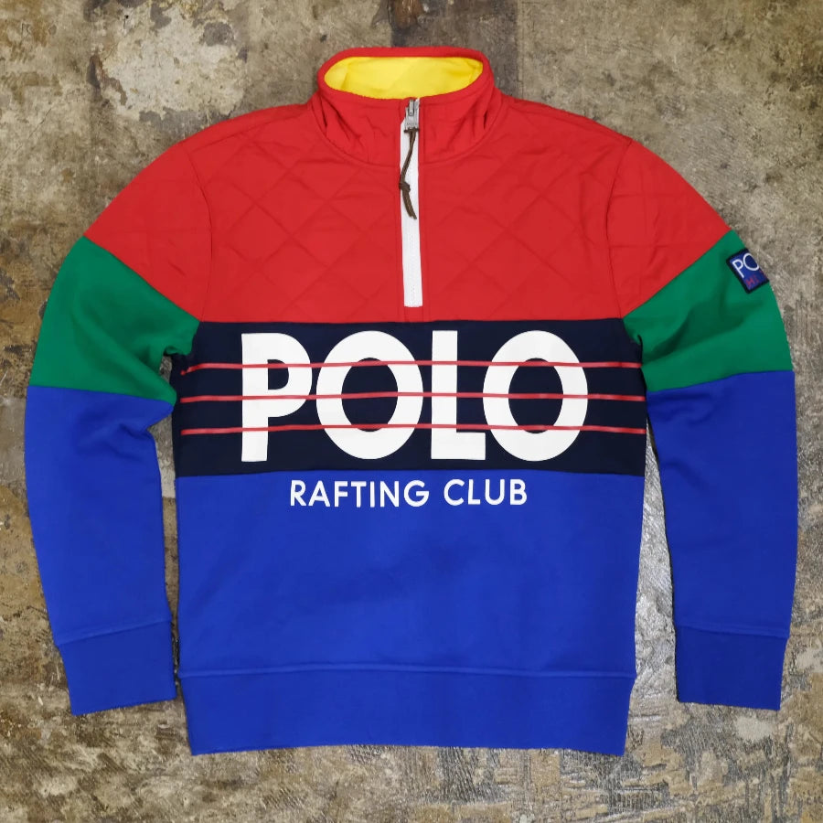 POLO RALPH LAUREN RAFTING CLUB HALF ZIP SWEAT SHIRT MULTI