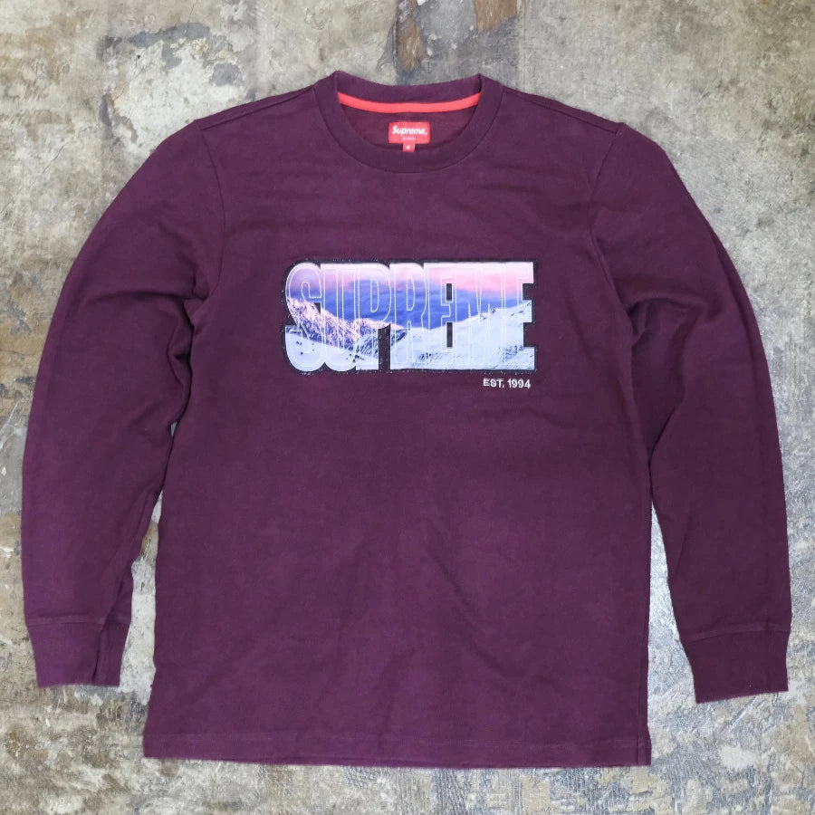 SUPREME SNOW MOUNTAIN LONG SLEEVE T-SHIRT BURGUNDY