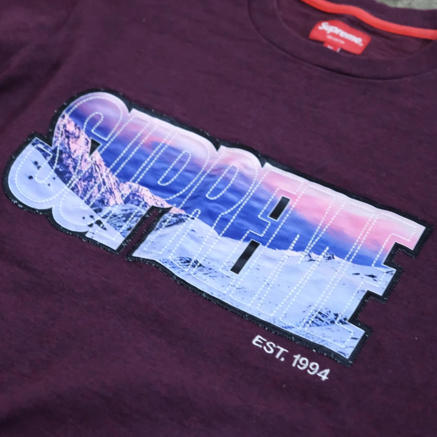 SUPREME SNOW MOUNTAIN LONG SLEEVE T-SHIRT BURGUNDY