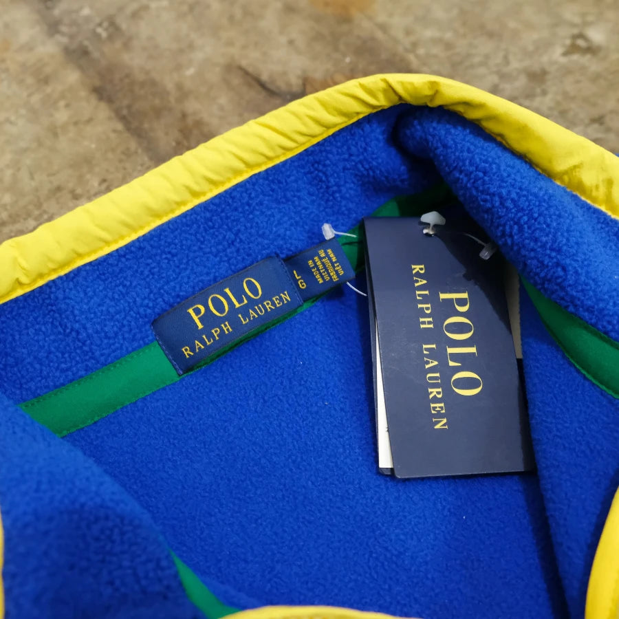 POLO RALPH LAUREN HALF ZIP FLEECE BLUE