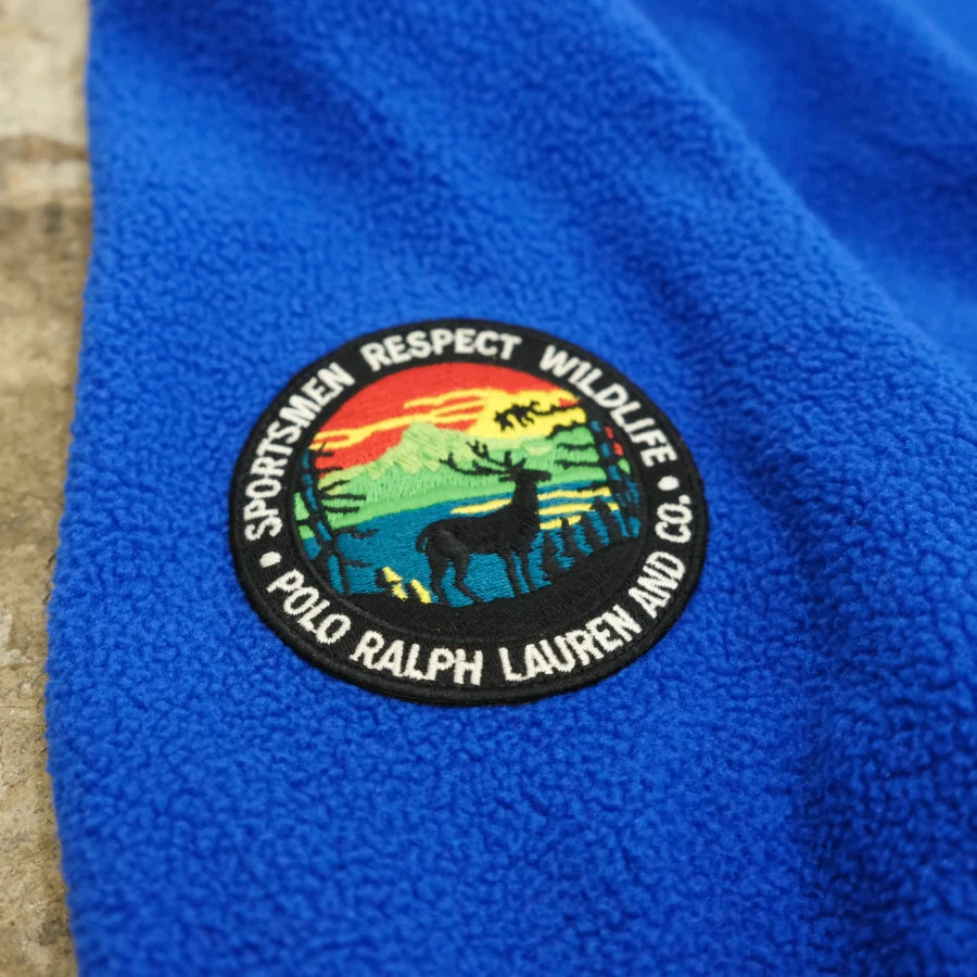 POLO RALPH LAUREN HALF ZIP FLEECE BLUE