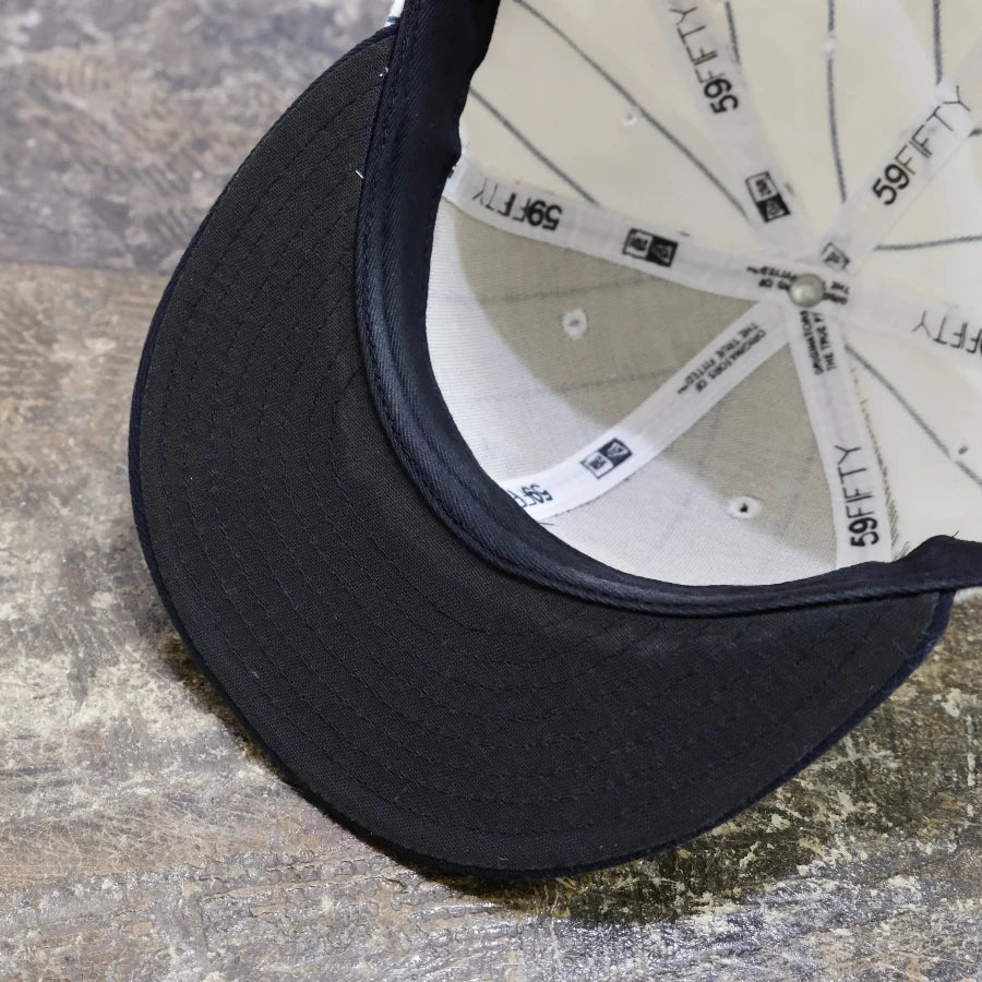 NEW ERA MLB NEW YORK YANKEES STRIPE FITTED HAT WHITE