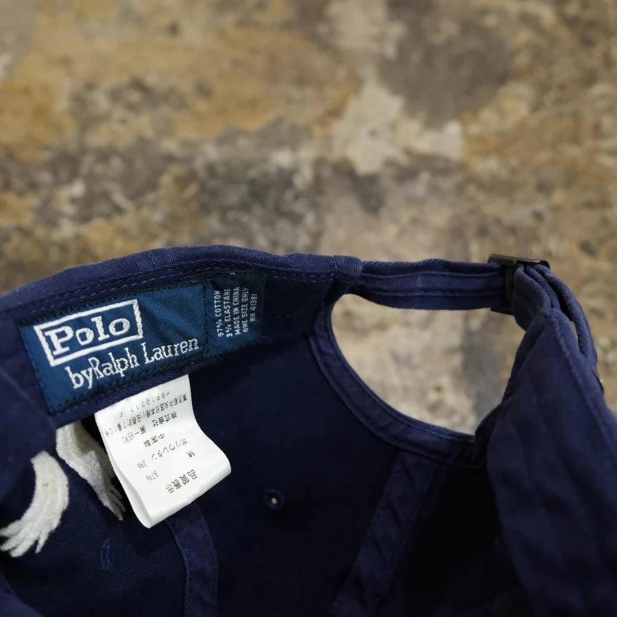 POLO RALPH LAUREN EMBROIDERY 6 PANEL HAT NAVY