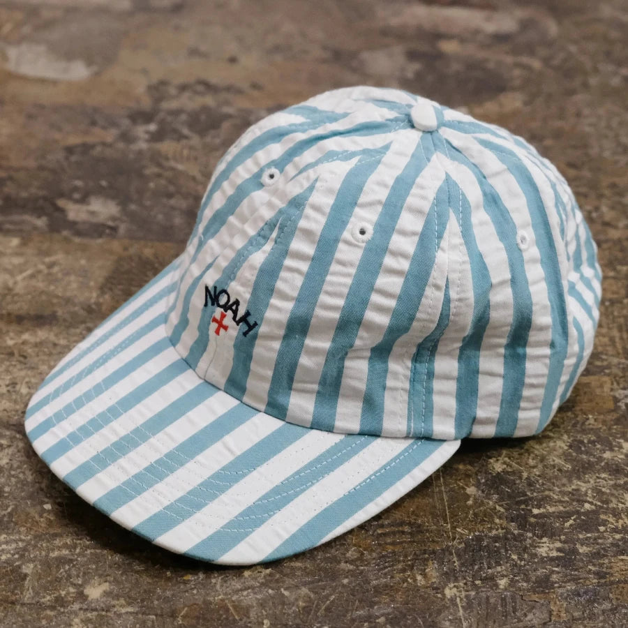 NOAH STRIPED 6 PANEL HAT LIGHT BLUE