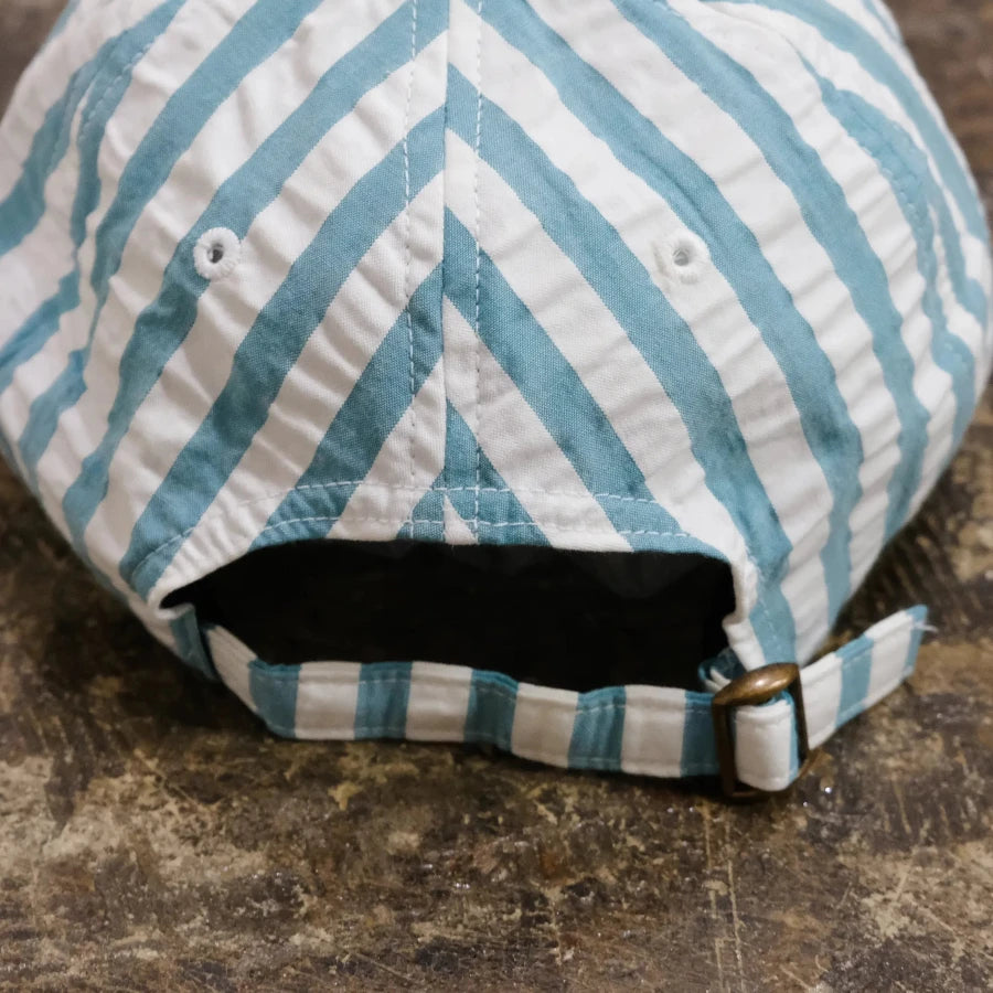 NOAH STRIPED 6 PANEL HAT LIGHT BLUE