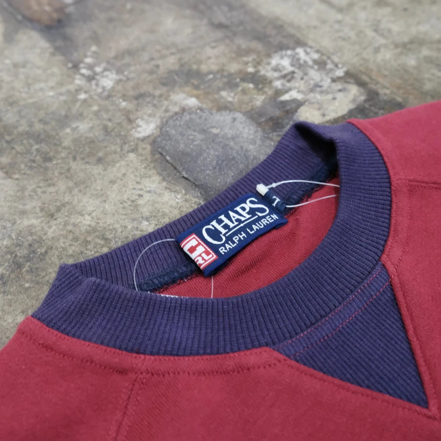 CHAPS RALPH LAUREN SWEAT SHIRT BURGUNDY