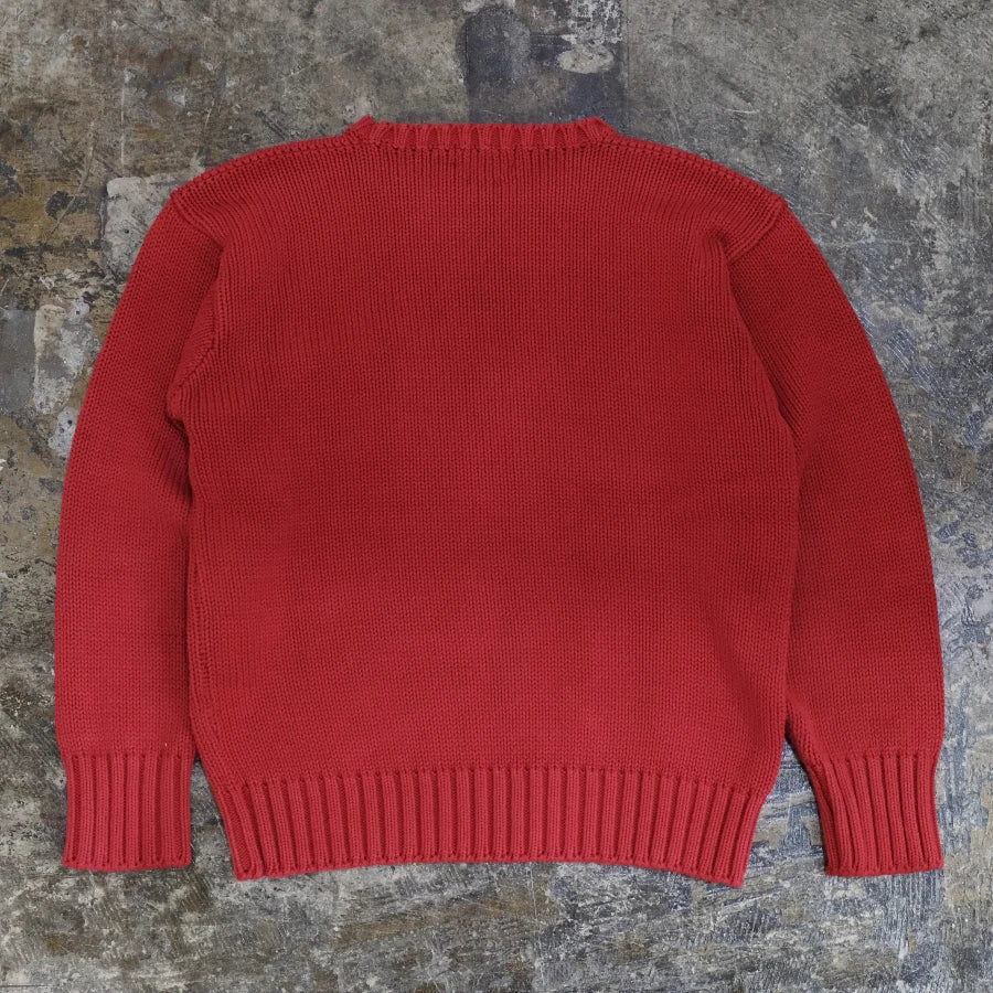 POLO RALPH LAUREN POCKET HAND KNIT SWEATER RED