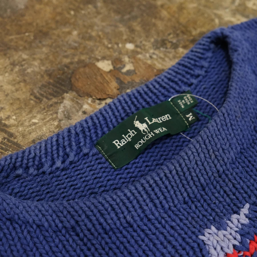 POLO RALPH LAUREN YACHT HAND KNIT SWEATER BLUE