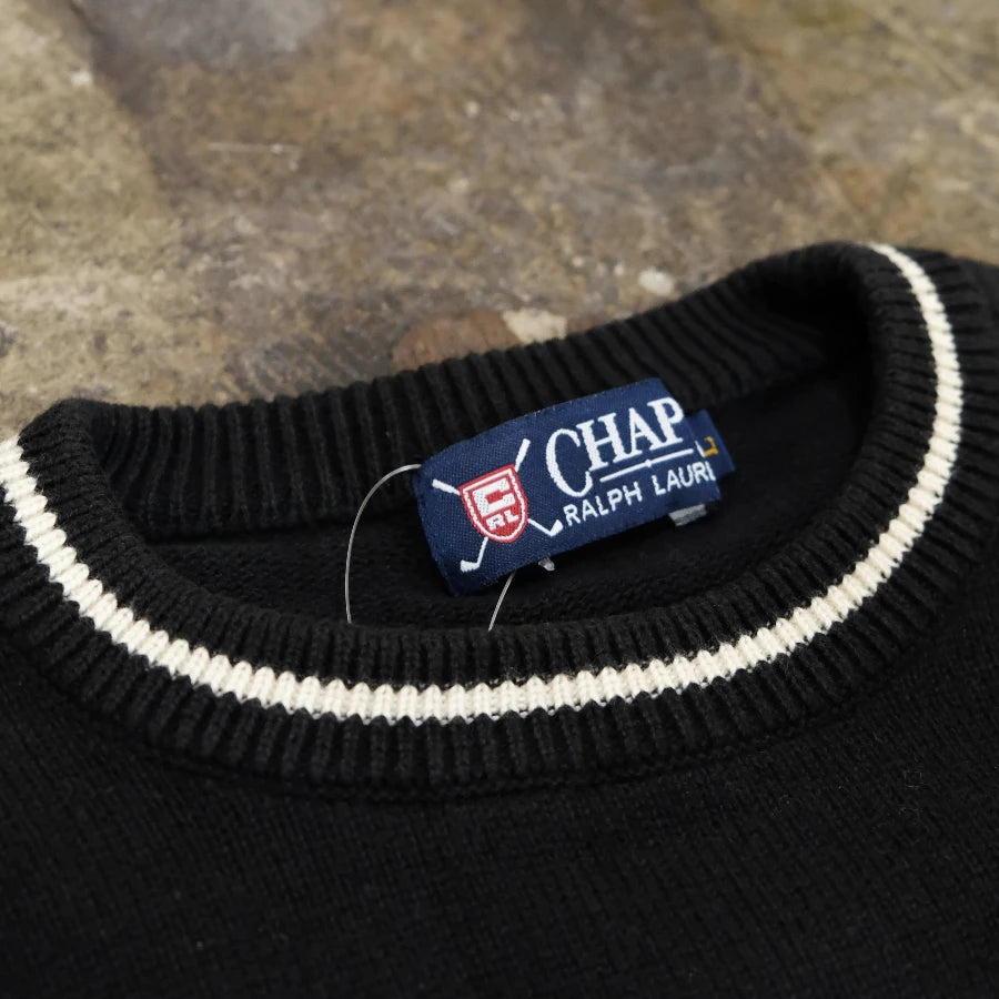 CHAPS GOLF RALPH LAUREN KNIT SWEATER BLACK