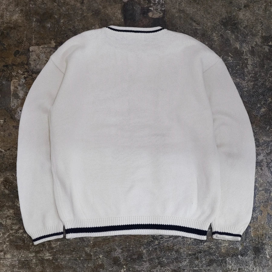 CHAPS RALPH LAUREN GOLF HAND KNIT SWEATER WHITE