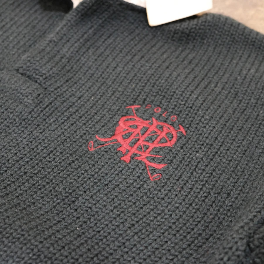 POLO RALPH LAUREN RUGBY KNIT SWEATER GREEN