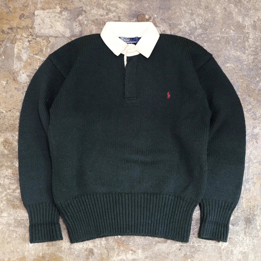 POLO RALPH LAUREN RUGBY KNIT SWEATER GREEN