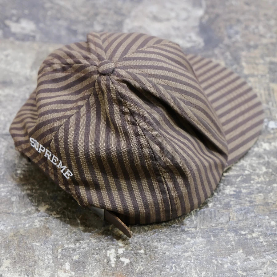 SUPREME STRIPE 5 PANEL HAT BROWN
