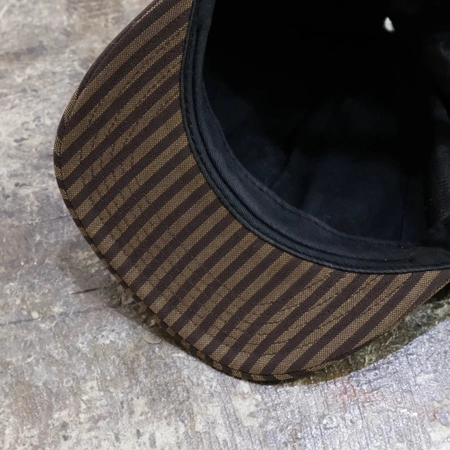 SUPREME STRIPE 5 PANEL HAT BROWN