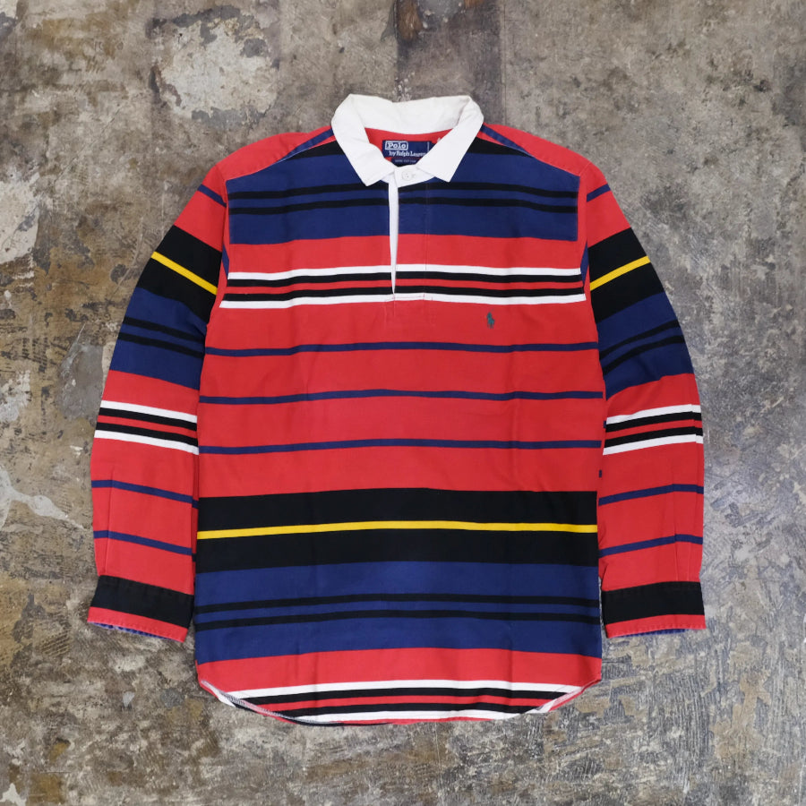 POLO RALPH LAUREN STRIPE RUGBY SHIRT RED MULTI