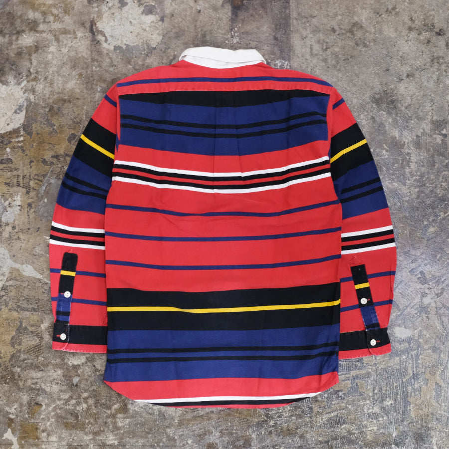 POLO RALPH LAUREN STRIPE RUGBY SHIRT RED MULTI