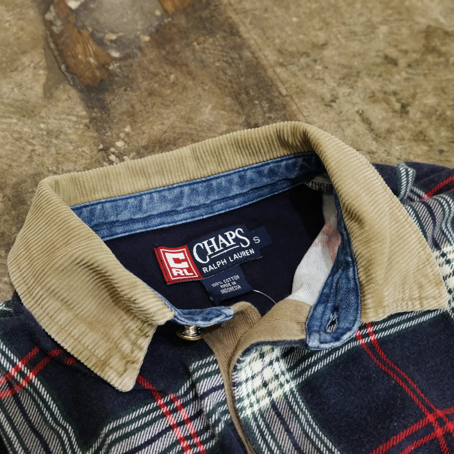 CHAPS RALPH LAUREN CHECK RUGBY SHIRT NAVY