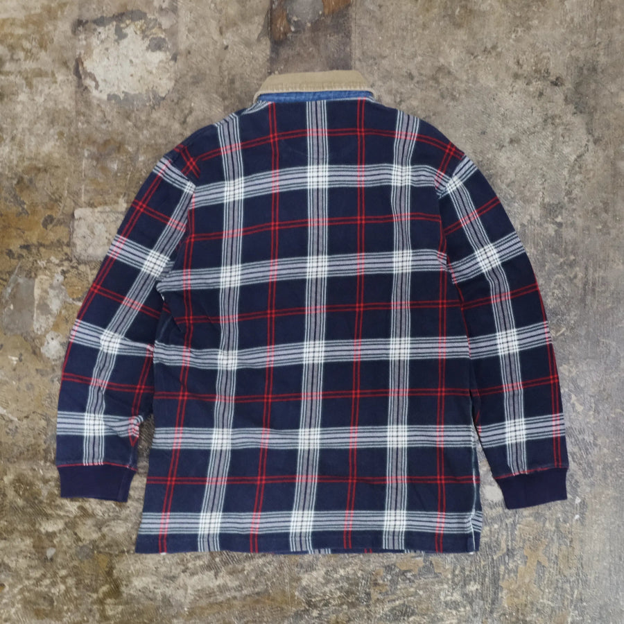 CHAPS RALPH LAUREN CHECK RUGBY SHIRT NAVY