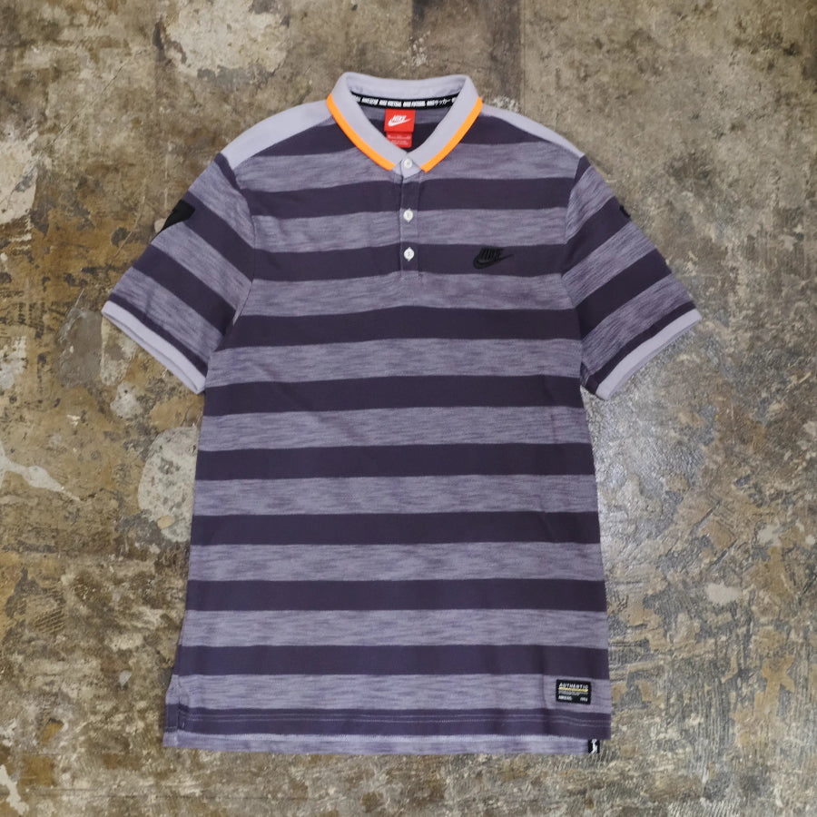 NIKE FOOTBALL STRIPE POLO SHIRT PURPLE