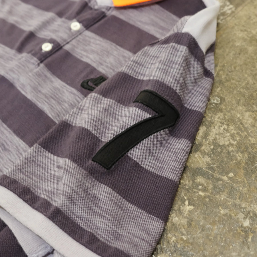 NIKE FOOTBALL STRIPE POLO SHIRT PURPLE