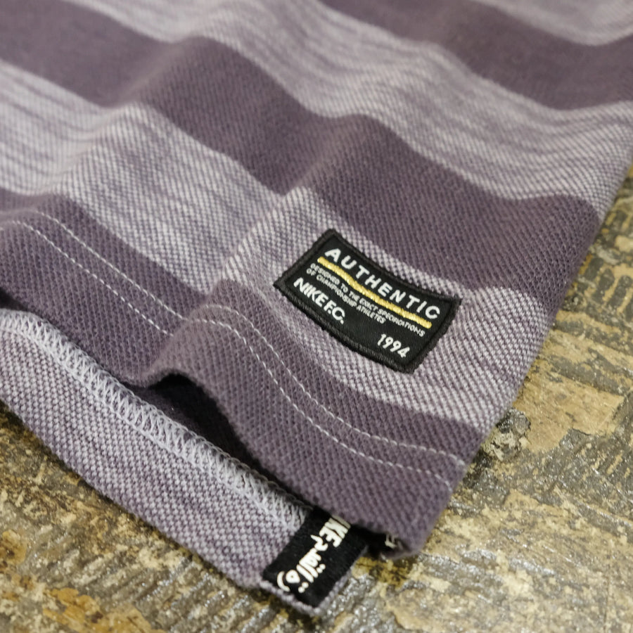 NIKE FOOTBALL STRIPE POLO SHIRT PURPLE