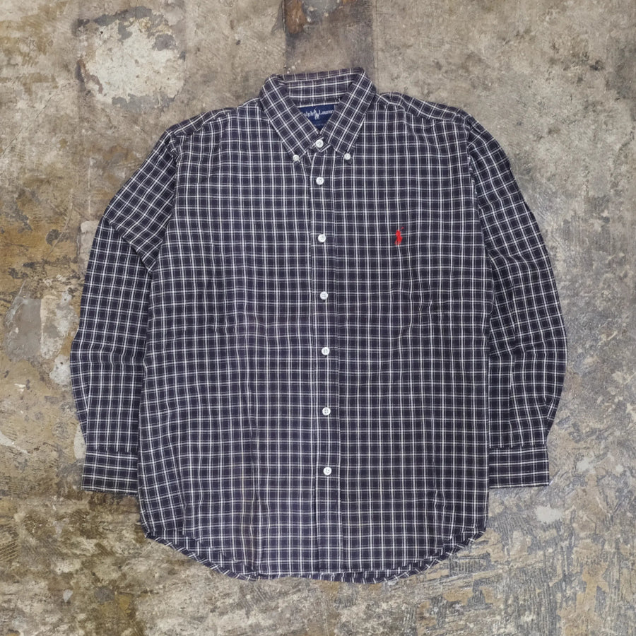 RALPH LAUREN CHECK LONG SLEEVE SHIRT BLACK