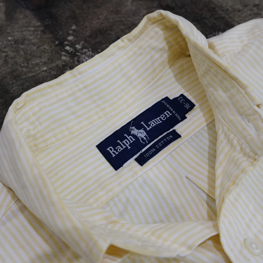 RALPH LAUREN STRIPED LONG SLEEVE SHIRT YELLOW