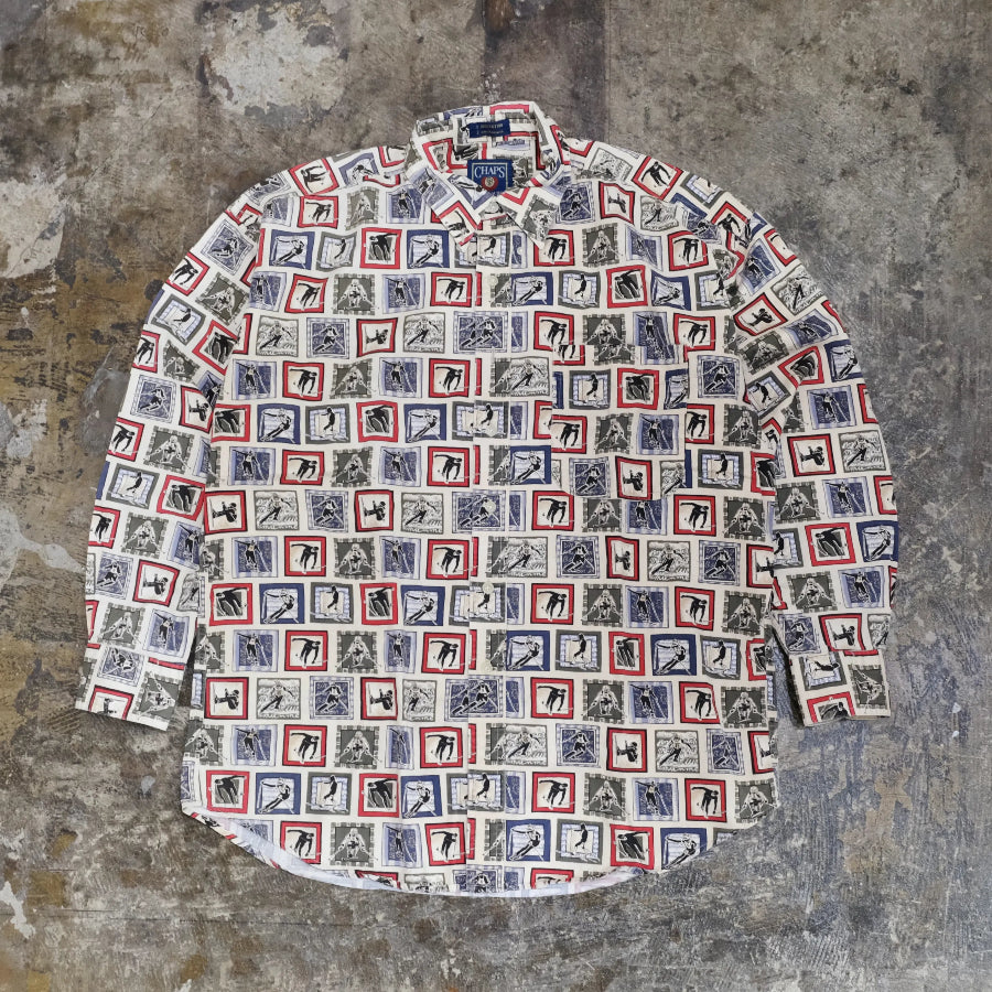 CHAPS RALPH LAUREN SKI LONG SLEEVE SHIRT BEIGE