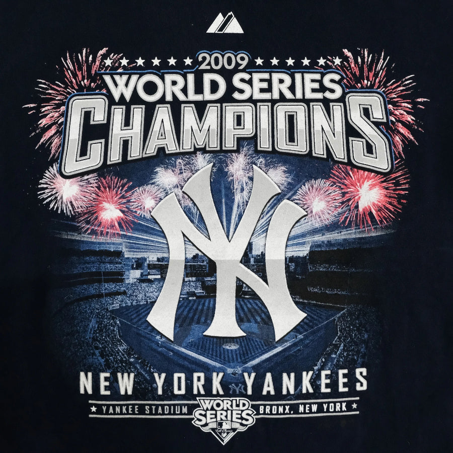 MAJESTIC NY YANKEES 2009 WORLD SERIES CHAMPION T-SHIRT NAVY