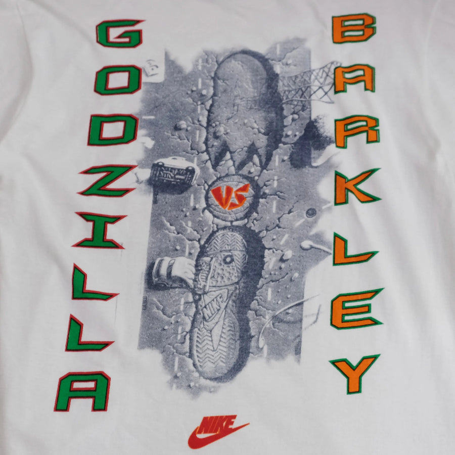 VINTAGE NIKE 1992 GODZILLA VS CHARLES BARKLEY T-SHIRT WHITE
