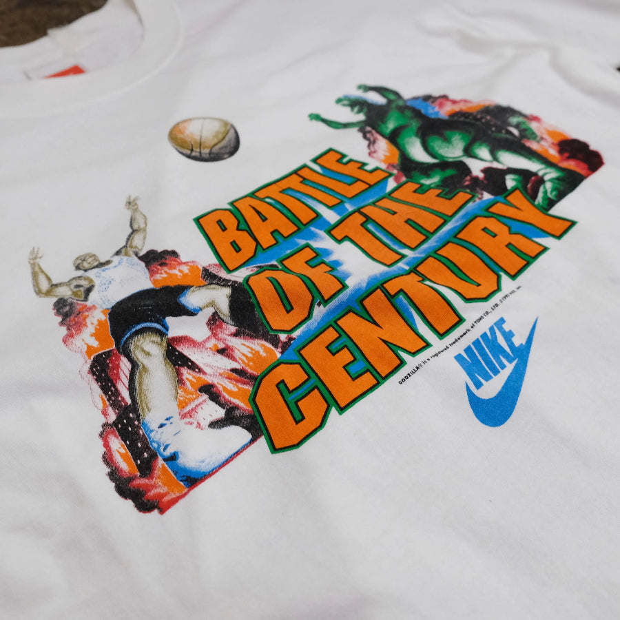 VINTAGE NIKE 1992 GODZILLA VS CHARLES BARKLEY T-SHIRT WHITE