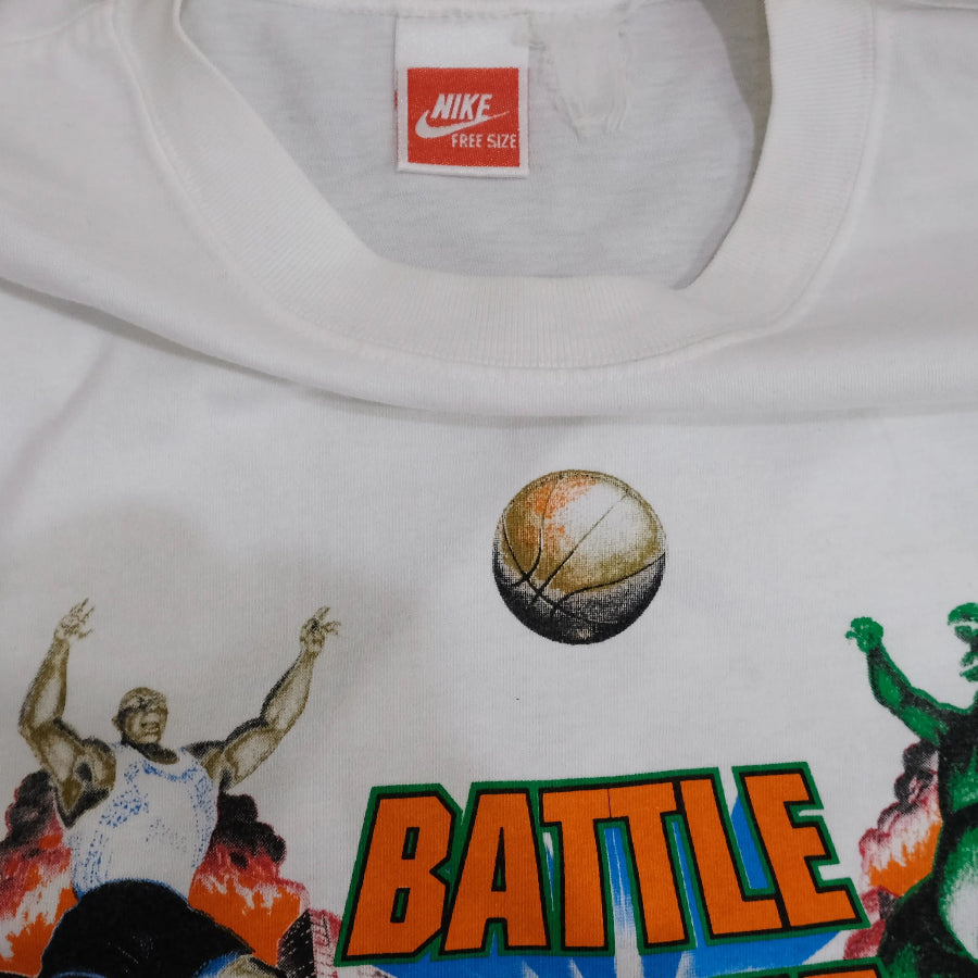 VINTAGE NIKE 1992 GODZILLA VS CHARLES BARKLEY T-SHIRT WHITE