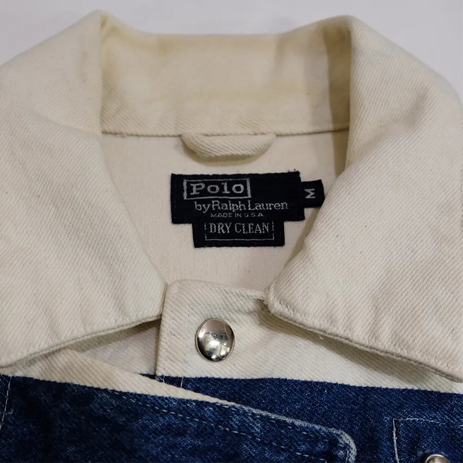 VINTAGE POLO RALPH LAUREN DENIM BORDER FIREMAN JACKET