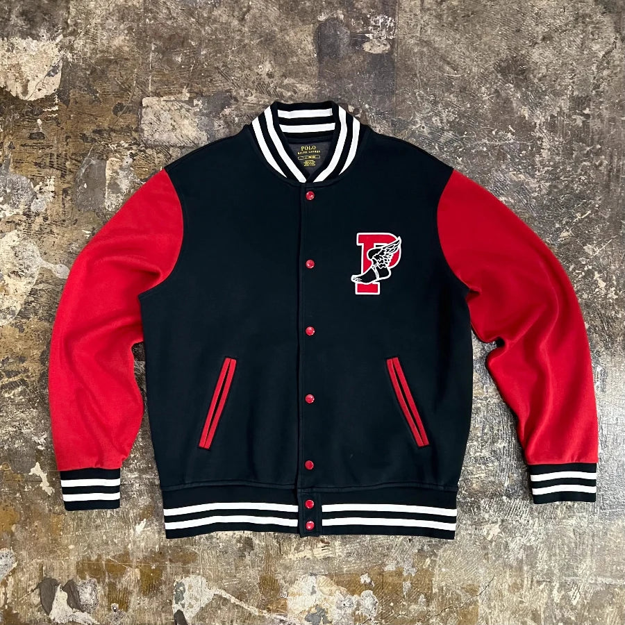 POLO RALPH LAUREN P WING STADIUM JACKET BLACK RED