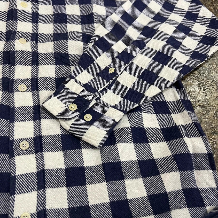 GAP '90 LONG SLEEVE CHECK SHIRT NAVY