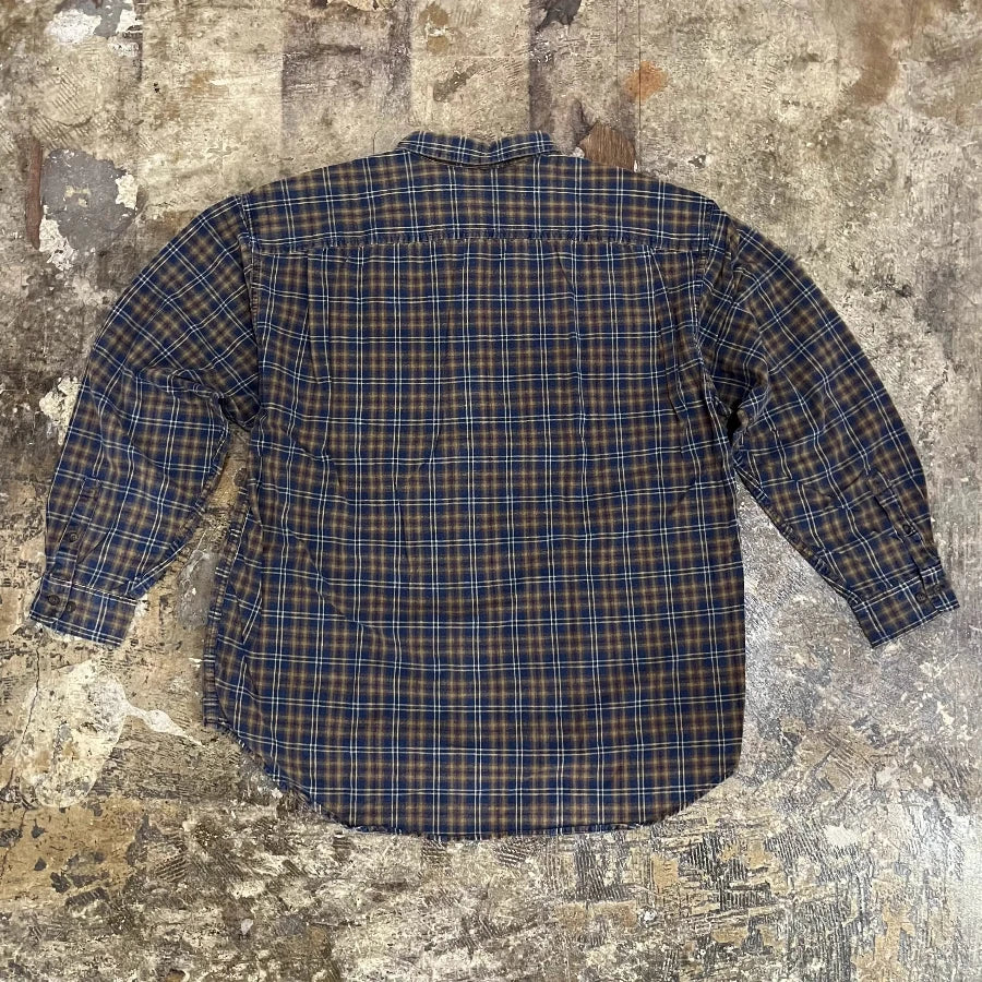 GAP '00 LONG SLEEVE CHECK SHIRT BEIGE NAVY