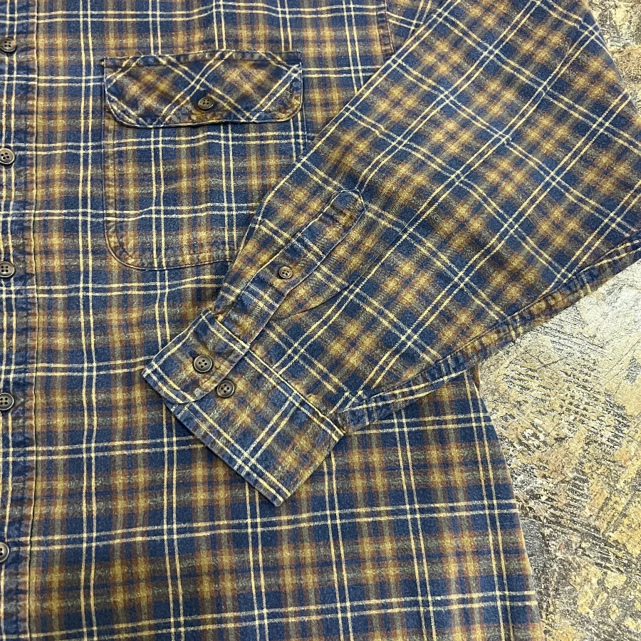 GAP '00 LONG SLEEVE CHECK SHIRT BEIGE NAVY