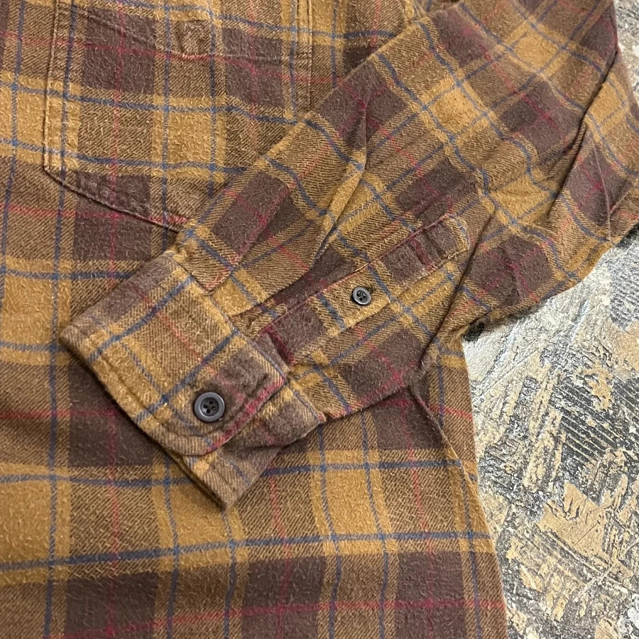 J.CREW LONG SLEEVE CHECK SHIRT BROWN