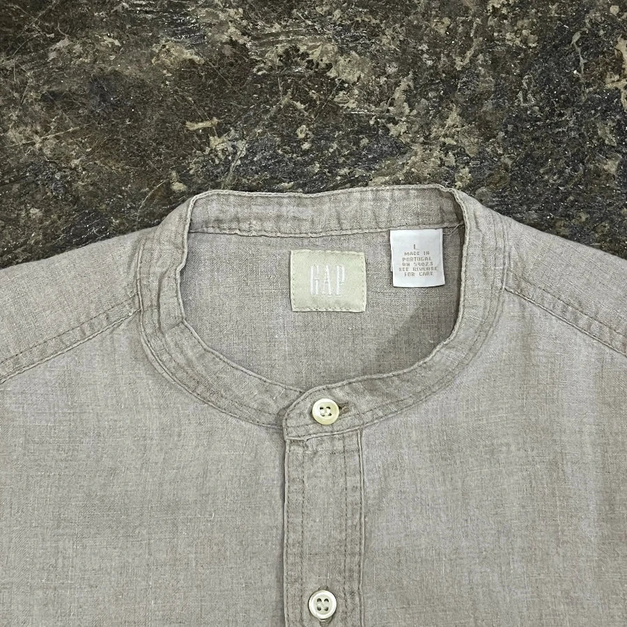 GAP '00 NO COLLAR SHIRT NATURAL
