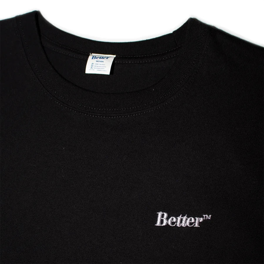 BETTER™ GIFT SHOP - EMBROIDERED "STANDARD LOGO" BLACK S/S T-SHIRT