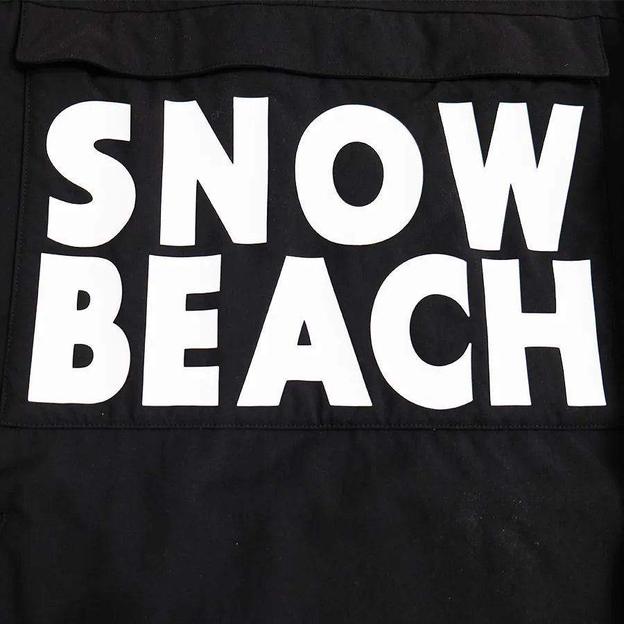 POLO RALPH LAUREN SNOW BEACH PULL OVER JACEKT BLACK WHITE SIZE L